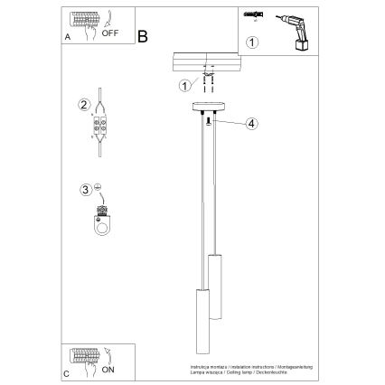 Obesna svetilka na kablu LAGOS 2xGU10/10W/230V črna