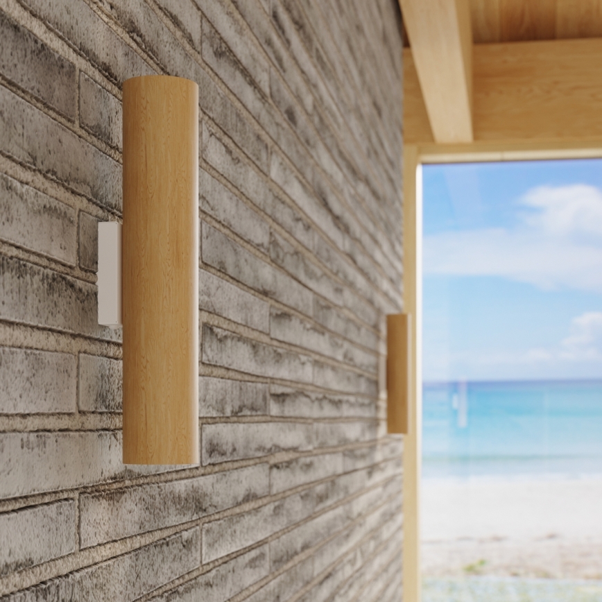 Stensko svetilo LINO 2xGU10/10W/230V bukov