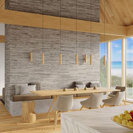 Stensko svetilo LINO 2xGU10/10W/230V bukov