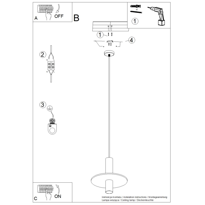 Viseča svetilka na kablu PELTA 1xGU10/10W/230V črna/kremna