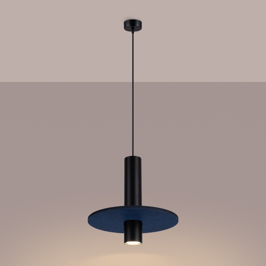 Lestenec na kablu PELTA 1xGU10/10W/230V črna/modra