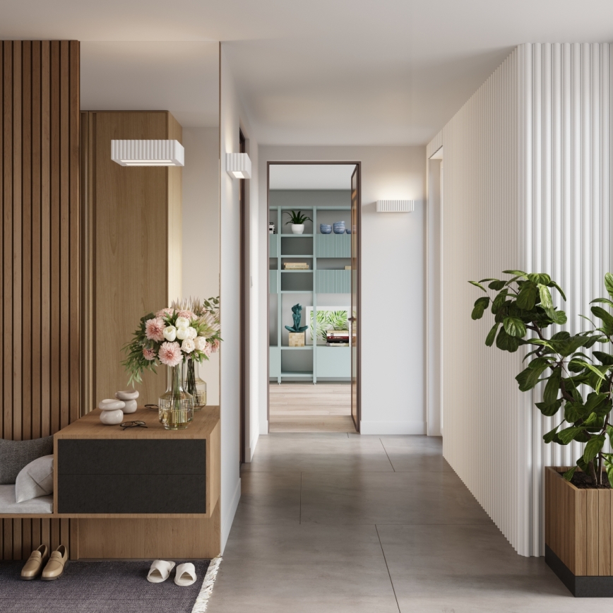 Stenska svetilka RIGATA 1xE27/15W/230V keramika/bela