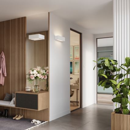 Stenska svetilka RIGATA 1xE27/15W/230V keramika/bela