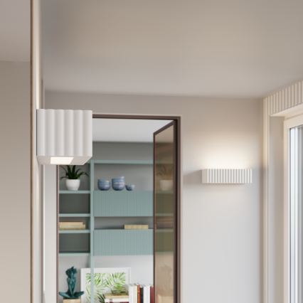 Stenska svetilka RIGATA 1xE27/15W/230V keramika/bela