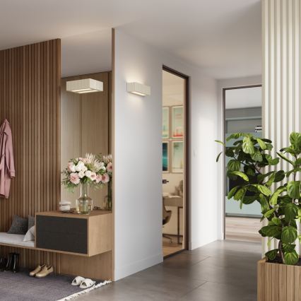 Stenska svetilka RIGATA 1xE27/15W/230V keramika/kremna