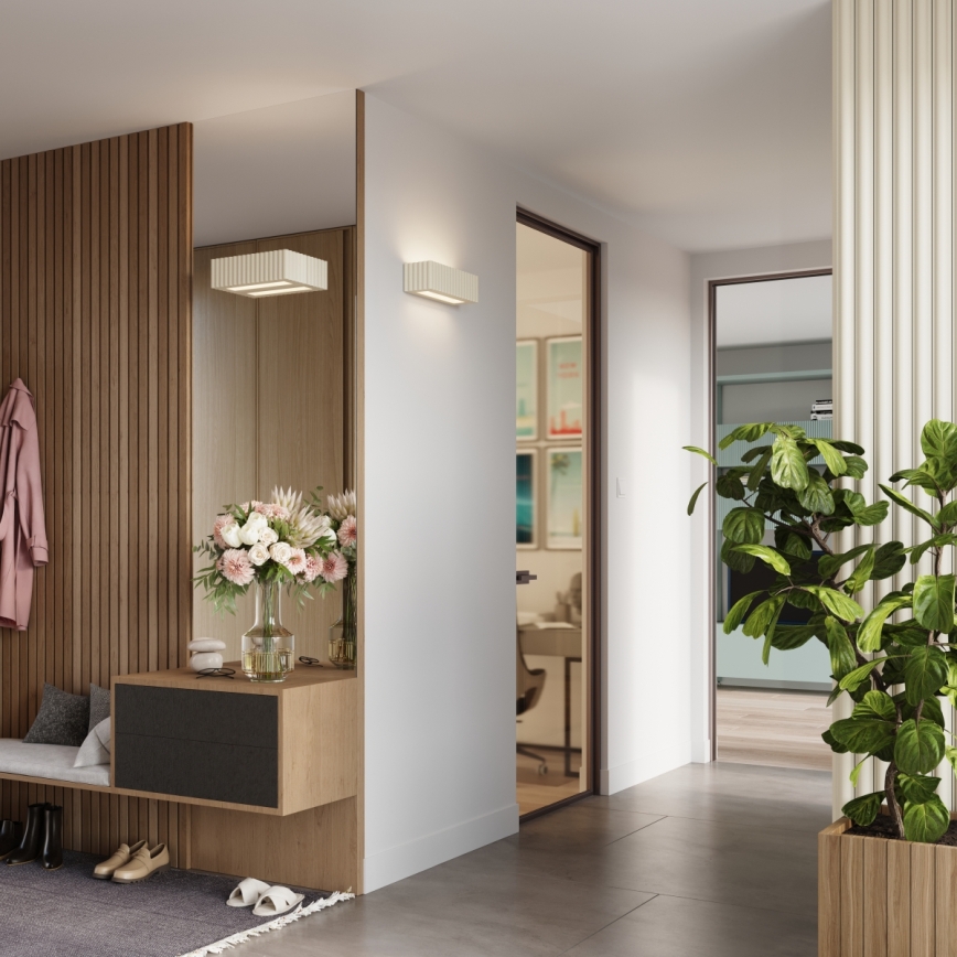 Stenska svetilka RIGATA 1xE27/15W/230V keramika/kremna