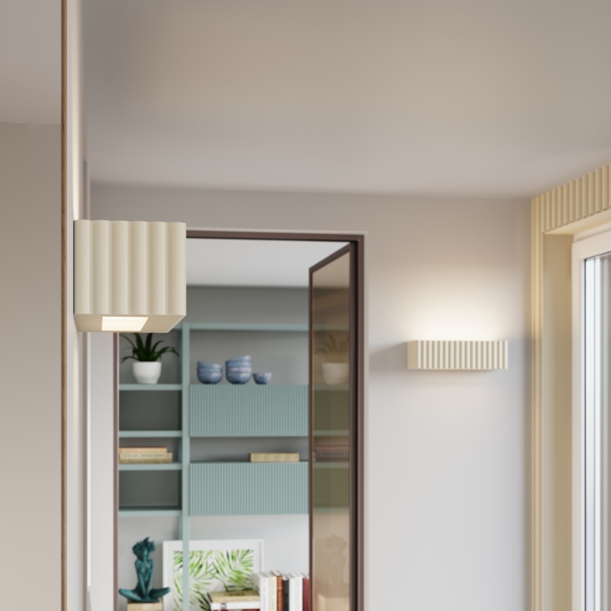 Stenska svetilka RIGATA 1xE27/15W/230V keramika/kremna