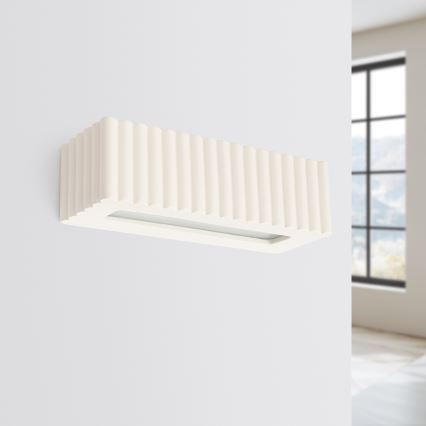 Stenska svetilka RIGATA 1xE27/15W/230V keramika/kremna