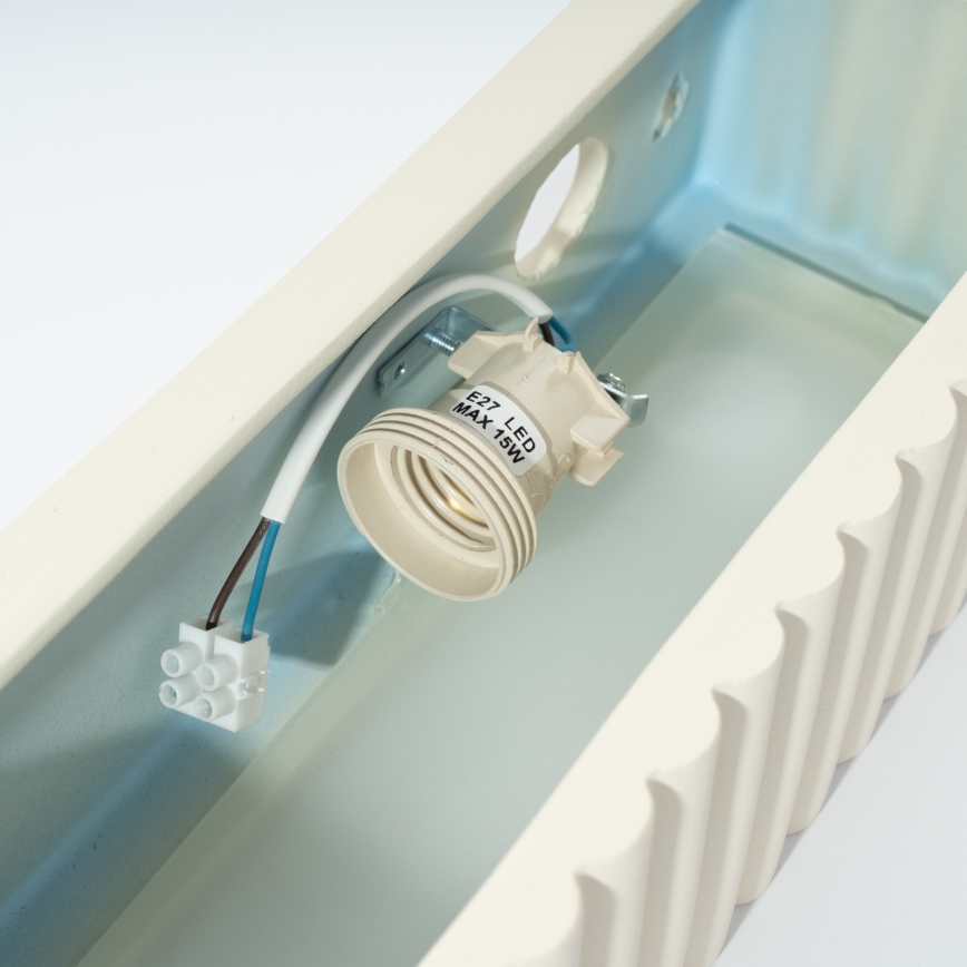 Stenska svetilka RIGATA 1xE27/15W/230V keramika/kremna