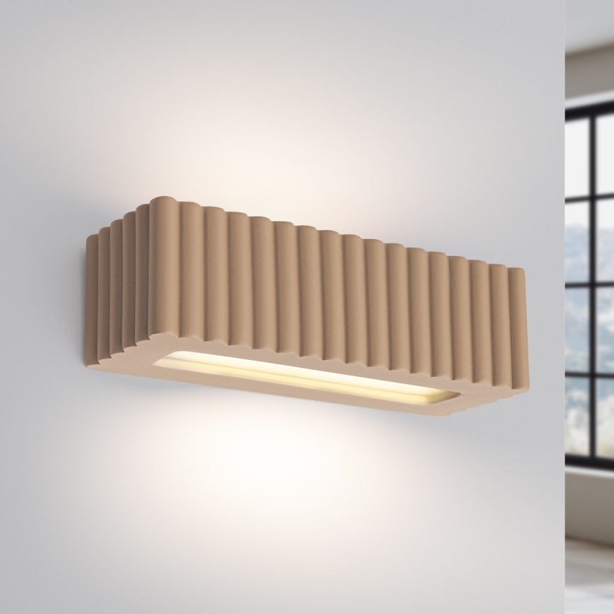 Stenska svetilka RIGATA 1xE27/15W/230V, keramična, taupe