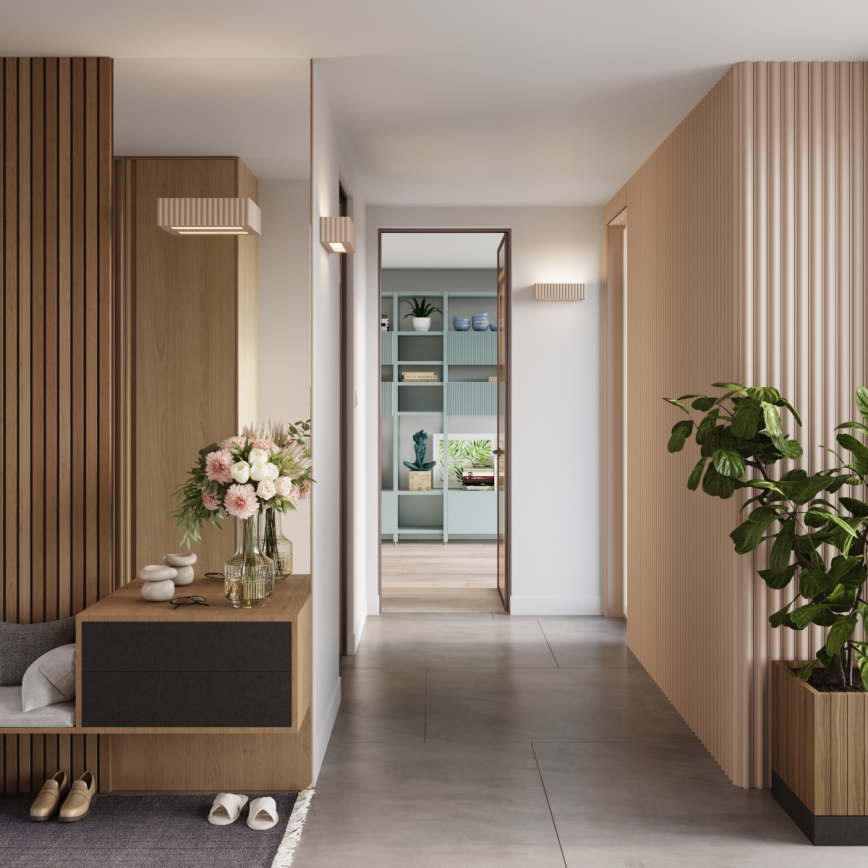 Stenska svetilka RIGATA 1xE27/15W/230V, keramična, taupe