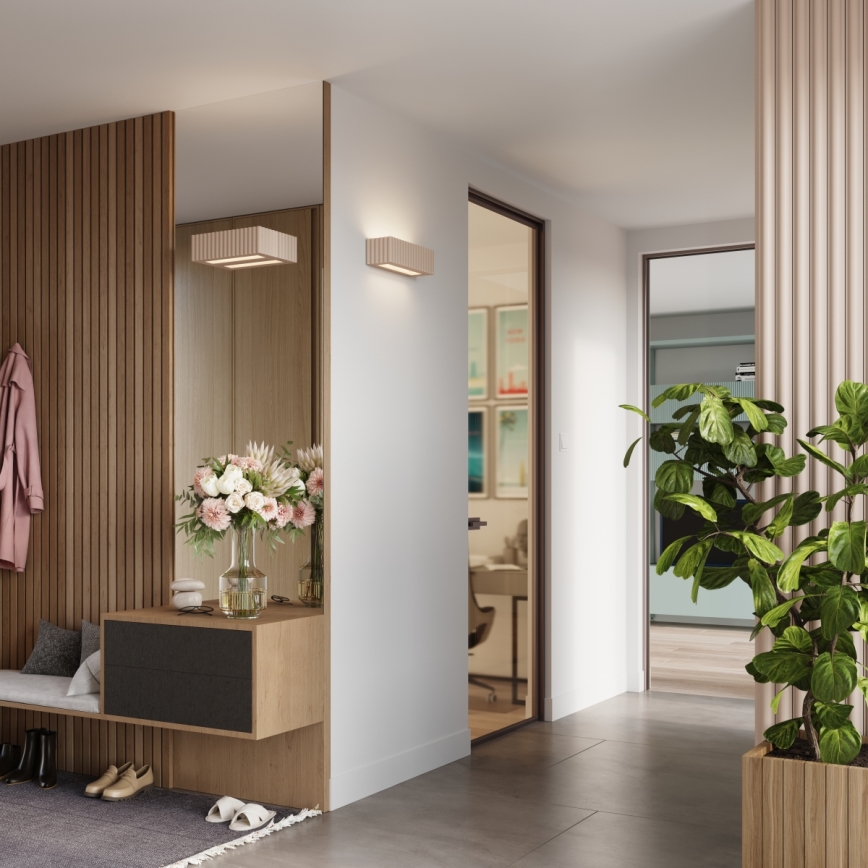 Stenska svetilka RIGATA 1xE27/15W/230V, keramična, taupe