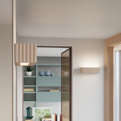 Stenska svetilka RIGATA 1xE27/15W/230V, keramična, taupe