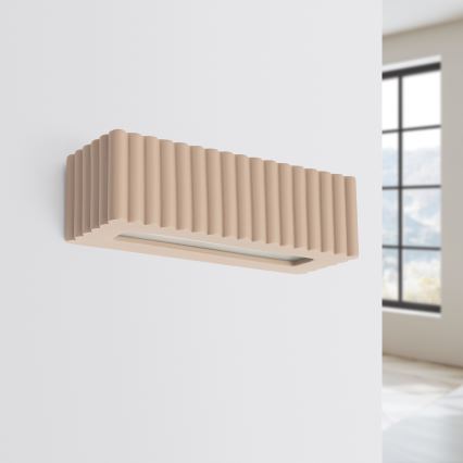 Stenska svetilka RIGATA 1xE27/15W/230V, keramična, taupe