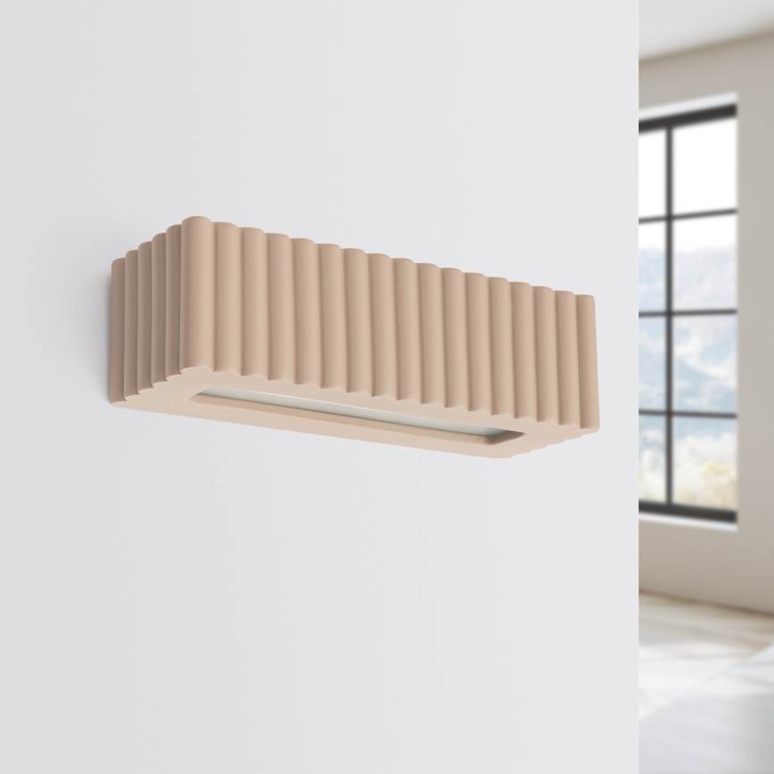 Stenska svetilka RIGATA 1xE27/15W/230V, keramična, taupe