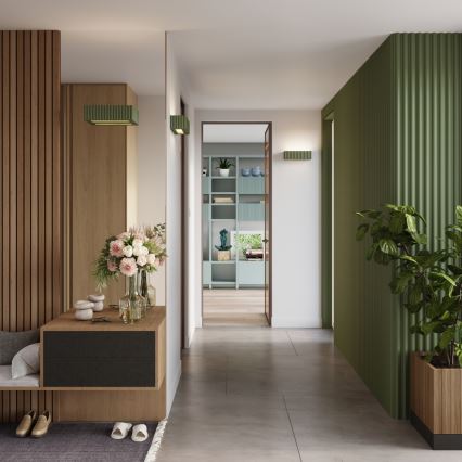 Stenska svetilka RIGATA 1xE27/15W/230V keramika/zelena