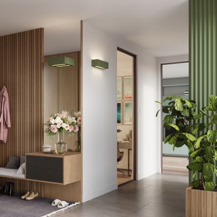 Stenska svetilka RIGATA 1xE27/15W/230V keramika/zelena