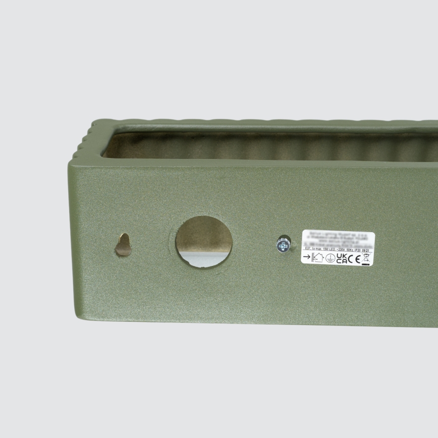 Stenska svetilka RIGATA 1xE27/15W/230V keramika/zelena