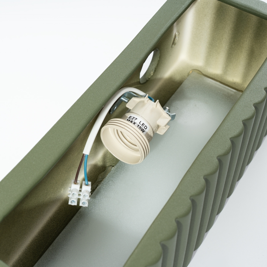 Stenska svetilka RIGATA 1xE27/15W/230V keramika/zelena