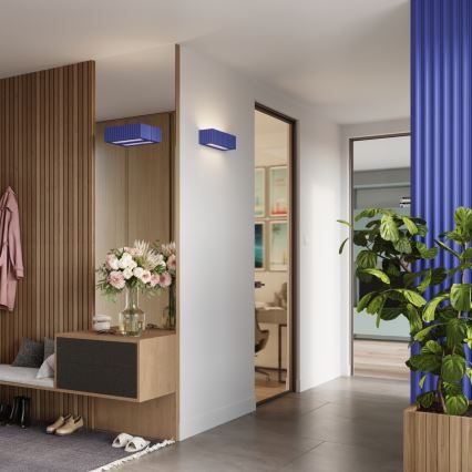 Stenska svetilka RIGATA 1xE27/15W/230V keramika/modra