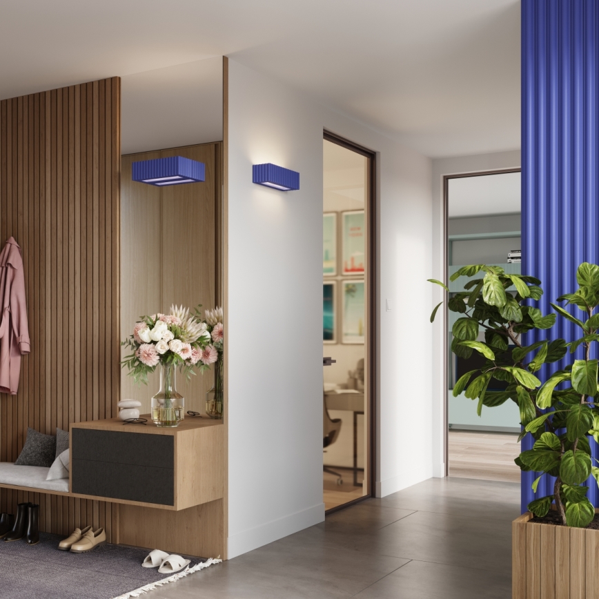 Stenska svetilka RIGATA 1xE27/15W/230V keramika/modra