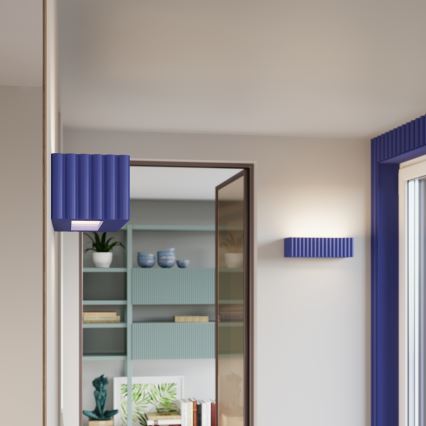 Stenska svetilka RIGATA 1xE27/15W/230V keramika/modra