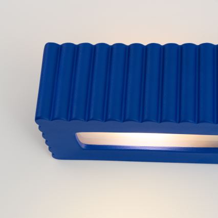 Stenska svetilka RIGATA 1xE27/15W/230V keramika/modra