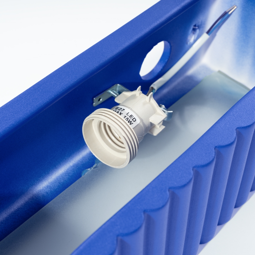 Stenska svetilka RIGATA 1xE27/15W/230V keramika/modra