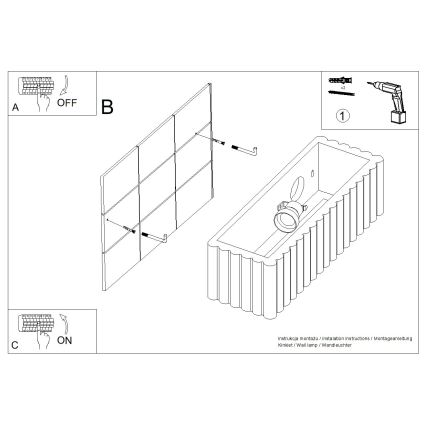 Stenska svetilka RIGATA 1xE27/15W/230V keramika/modra