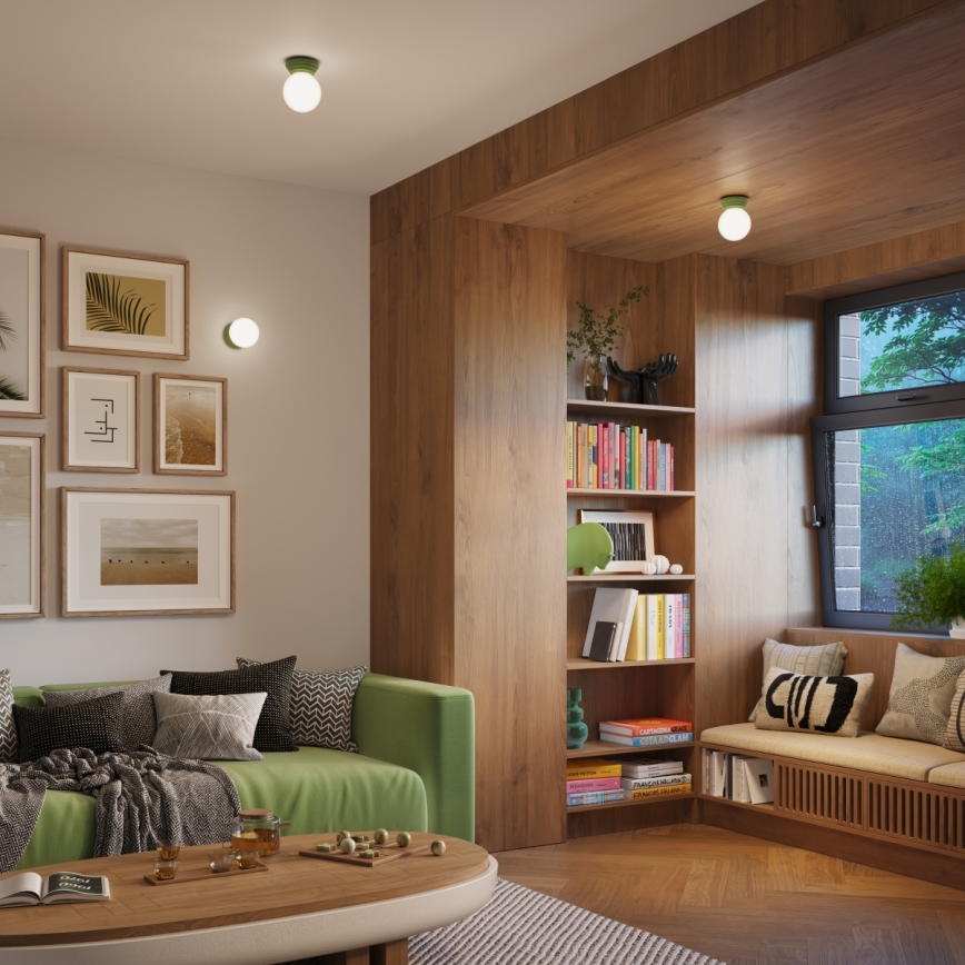 Kopalniška stenska svetilka ZORI 1xG9/8W/230V IP44 zelena