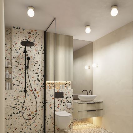 Stropna svetilka za kopalnico ZORI 1xG9/8W/230V, premer 12 cm, IP44, v bež barvi