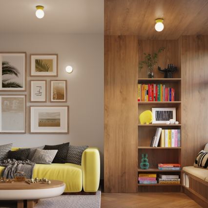 Stropna kopalniška svetilka ZORI 1xG9/8W/230V, premer 12 cm, IP44, rumena