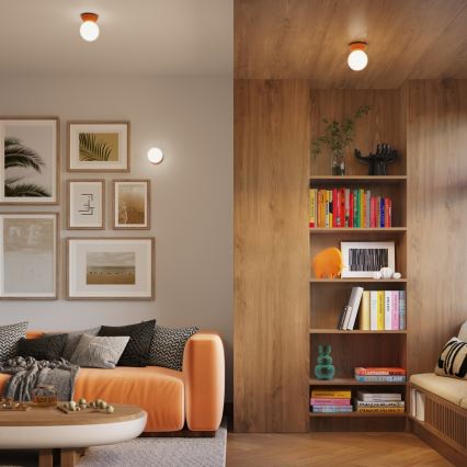 Stropna svetilka za kopalnico ZORI 1xG9/8W/230V, premer 12 cm, IP44, oranžna