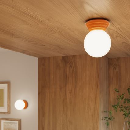 Stropna svetilka za kopalnico ZORI 1xG9/8W/230V, premer 12 cm, IP44, oranžna