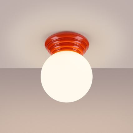 Kopalniška stropna svetilka ZORI 1xG9/8W/230V, premer 12 cm, IP44, rožnata