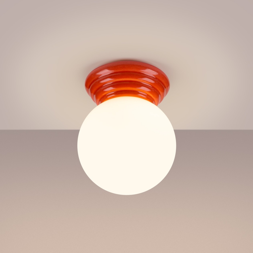 Kopalniška stropna svetilka ZORI 1xG9/8W/230V, premer 12 cm, IP44, rožnata