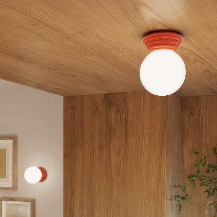 Kopalniška stropna svetilka ZORI 1xG9/8W/230V, premer 12 cm, IP44, rožnata