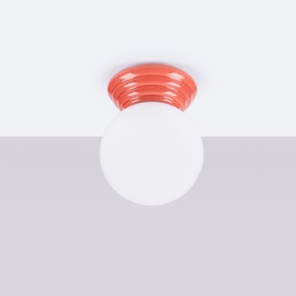 Kopalniška stropna svetilka ZORI 1xG9/8W/230V, premer 12 cm, IP44, rožnata