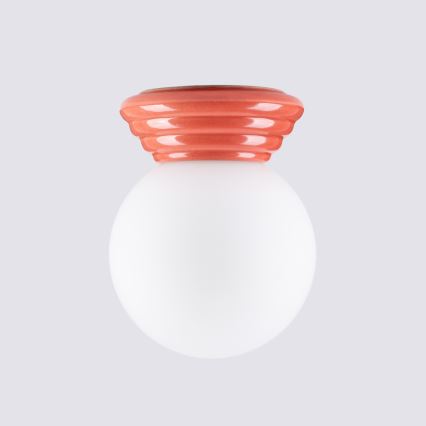 Kopalniška stropna svetilka ZORI 1xG9/8W/230V, premer 12 cm, IP44, rožnata