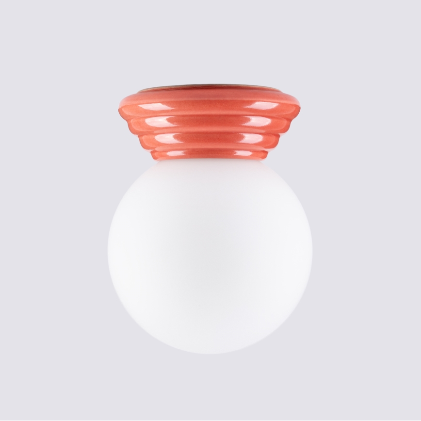 Kopalniška stropna svetilka ZORI 1xG9/8W/230V, premer 12 cm, IP44, rožnata