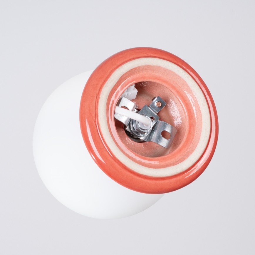 Kopalniška stropna svetilka ZORI 1xG9/8W/230V, premer 12 cm, IP44, rožnata