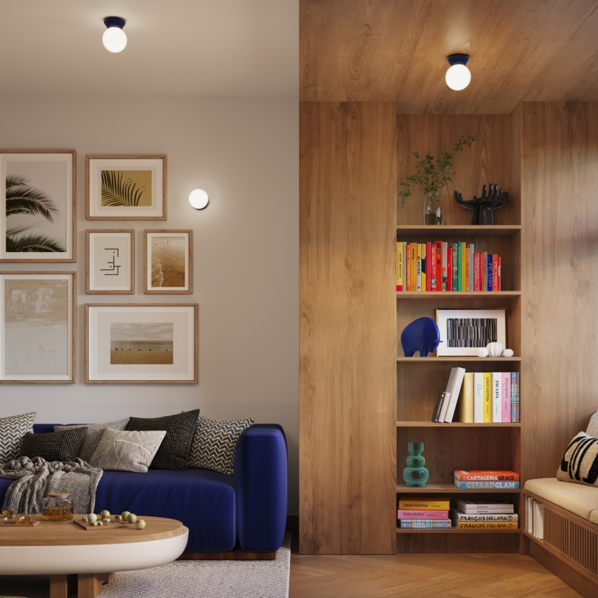 Stropna kopalniška svetilka ZORI 1xG9/8W/230V, premer 12 cm, IP44, modra