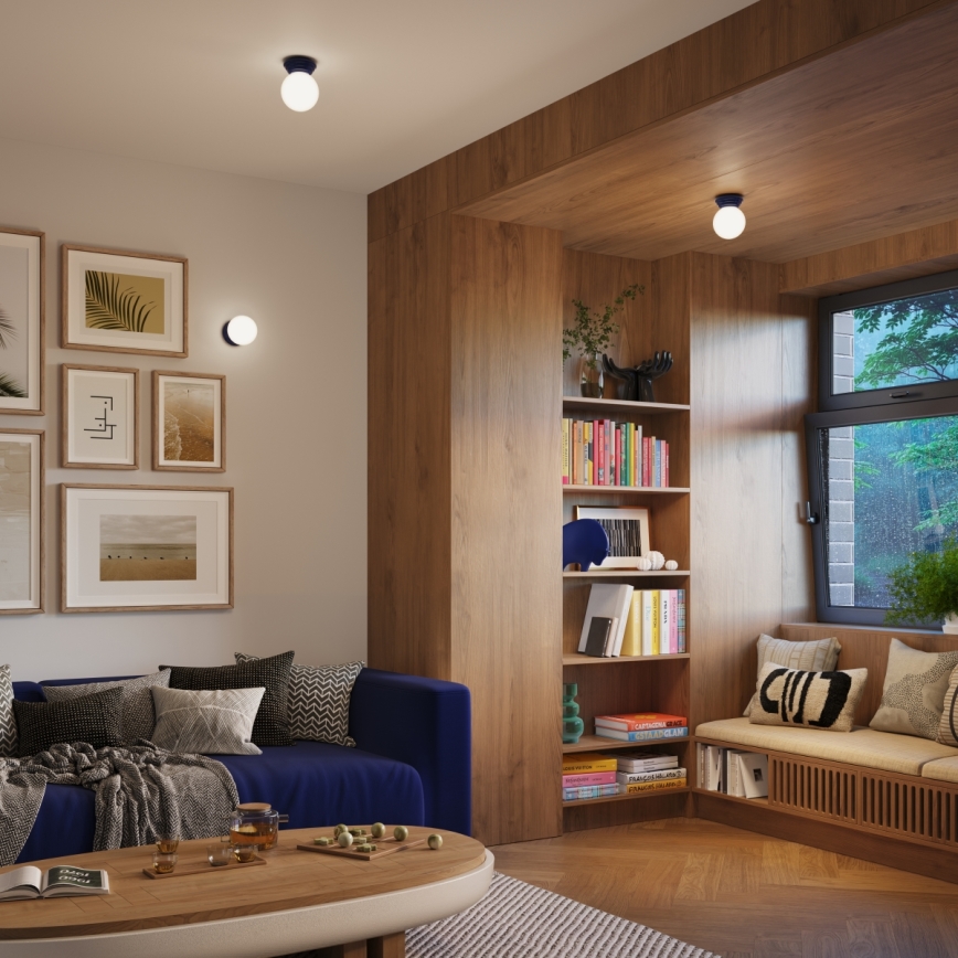 Stropna kopalniška svetilka ZORI 1xG9/8W/230V, premer 12 cm, IP44, modra