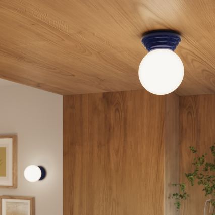 Stropna kopalniška svetilka ZORI 1xG9/8W/230V, premer 12 cm, IP44, modra