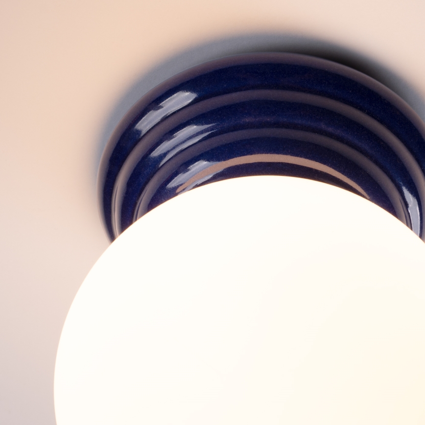 Stropna kopalniška svetilka ZORI 1xG9/8W/230V, premer 12 cm, IP44, modra