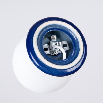 Stropna kopalniška svetilka ZORI 1xG9/8W/230V, premer 12 cm, IP44, modra