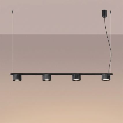 Lestenec na kablu AURA 4xGX53/10W/230V črna