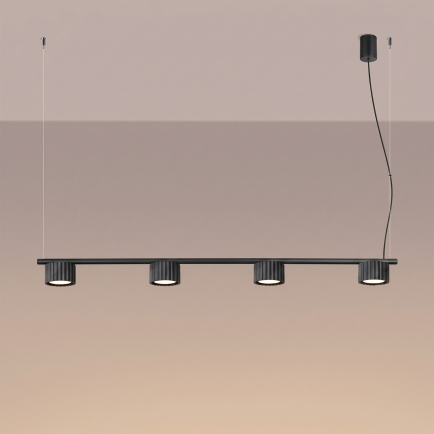 Lestenec na kablu AURA 4xGX53/10W/230V črna