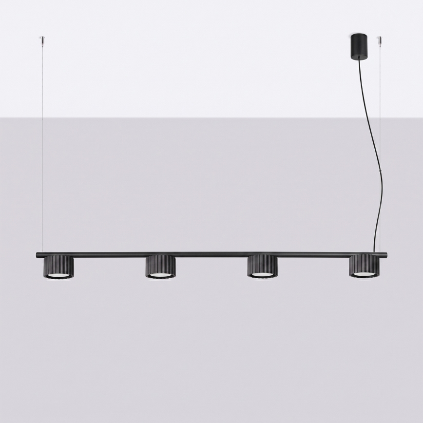 Lestenec na kablu AURA 4xGX53/10W/230V črna