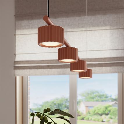 Viseči lestenec AURA na jeklenem kablu 4xGX53/10W/230V rdeča